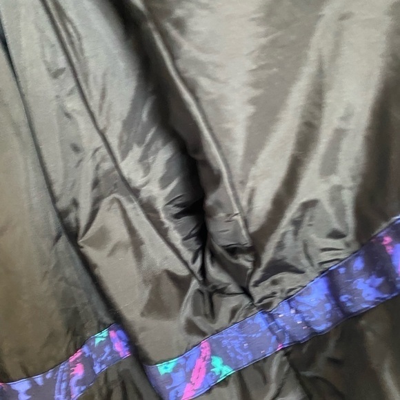 Vintage 80s ski jacket retro nylon black button up shoulder padded - Picture 10 of 16